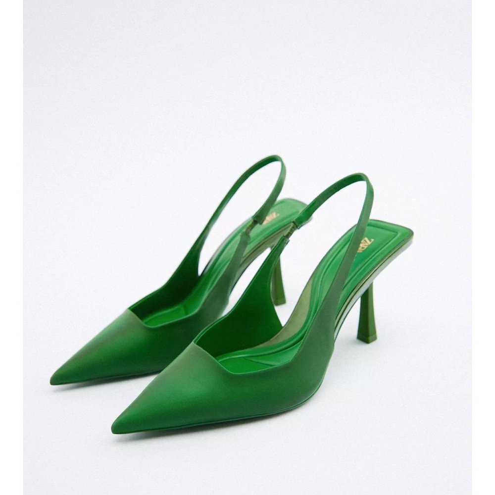 Zara Green Sling Backs 39